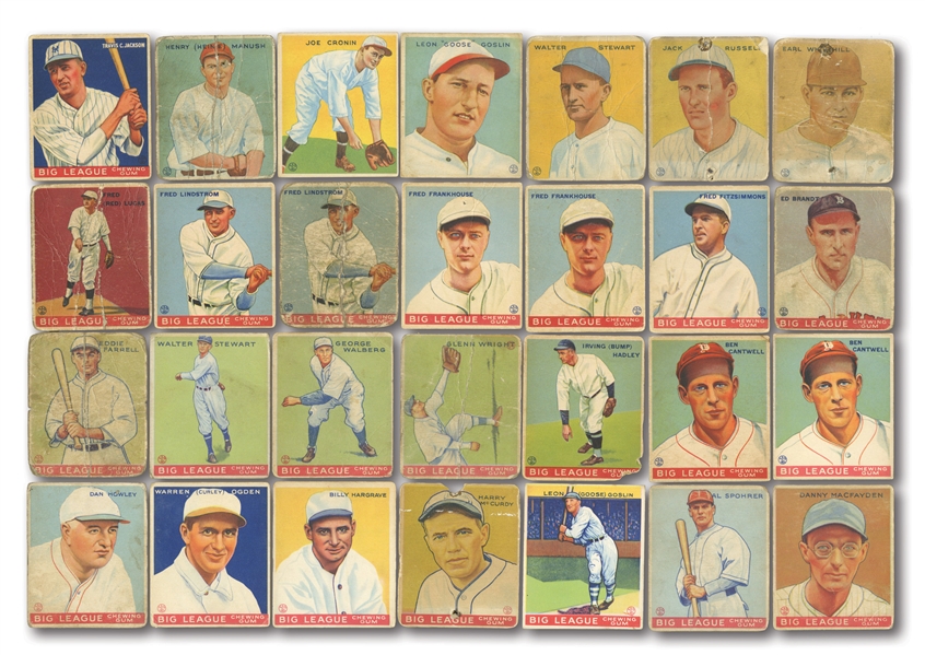 1933 GOUDEY STARTER SET (71/239) INCL. JIMMY FOXX #29 (SGC GD 30) AND FOUR SIGNED COMMONS PLUS 20 DUPLICATES (FRED FRANKHOUSE COLLECTION)
